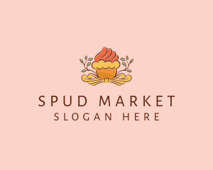 Organic Cupcake Dessert  logo design