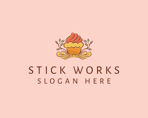 Organic Cupcake Dessert  logo design