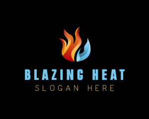 Flame Ice Heating logo design