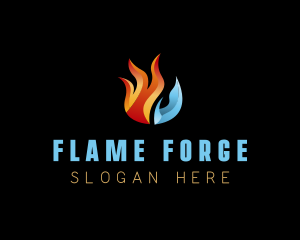 Flame Ice Heating logo design