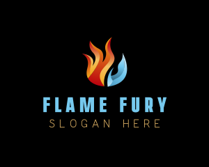 Flame Ice Heating logo design