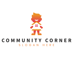 Community Shelter Kid logo design