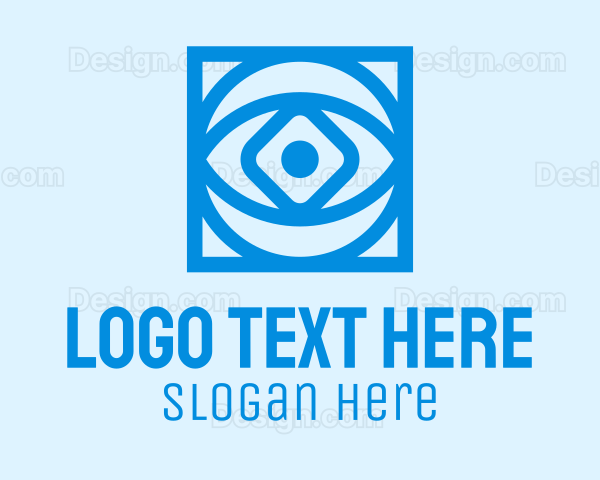 Blue Geometric Eye Logo