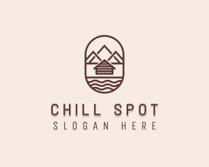 Mountain Camping Cabin logo design