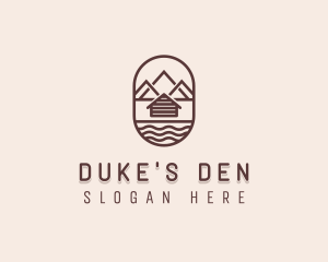 Mountain Camping Cabin logo design