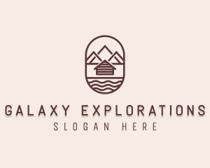 Mountain Camping Cabin logo design