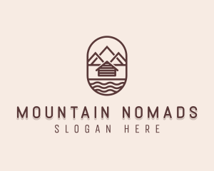 Mountain Camping Cabin logo design