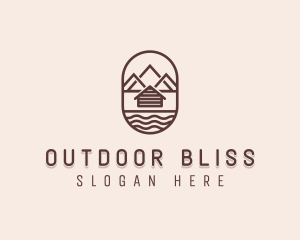 Mountain Camping Cabin logo design