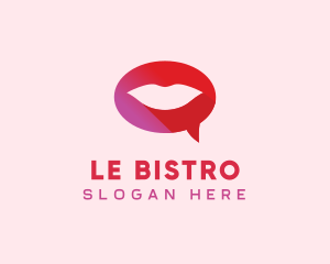 Sexy Adult Lips Chat logo design