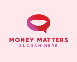 Sexy Adult Lips Chat logo design