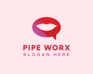 Sexy Adult Lips Chat logo design