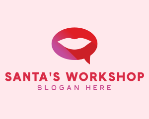 Sexy Adult Lips Chat logo design