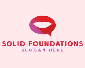 Sexy Adult Lips Chat logo design