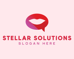 Sexy Adult Lips Chat logo design