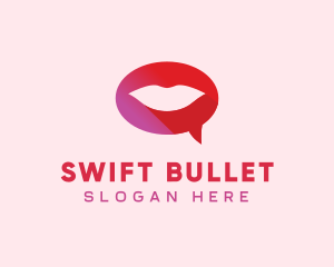 Sexy Adult Lips Chat logo design