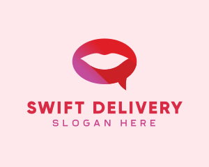 Sexy Adult Lips Chat logo design