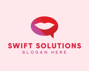 Sexy Adult Lips Chat logo design