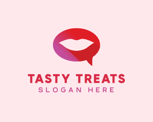 Sexy Adult Lips Chat logo design