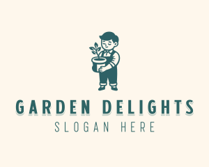 Lawn Gardener Landscaping  logo design