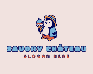 Penguin Sundae Bistro logo design