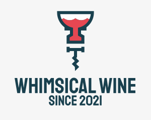 Wine Corkscrew Bartender logo design