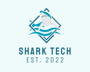 Shark Diving Aquarium  logo design