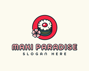 Japanese Maki Sushi logo design