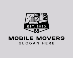 Semi Trailer Truck Delivery logo design