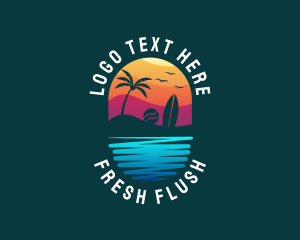 Beach Sunset Resort logo design