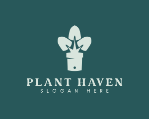 Plant Pot Shovel logo design