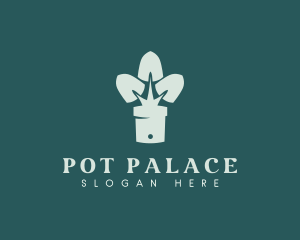 Plant Pot Shovel logo design