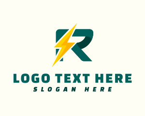 Lightning Bolt Letter R logo