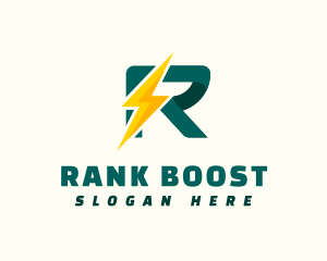 Lightning Bolt Letter R logo design