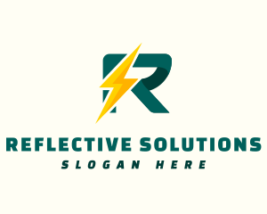 Lightning Bolt Letter R logo design