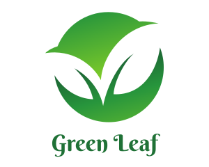 Green Two Leaf logo design