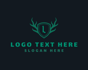 Shield Antlers Stag Crest  logo