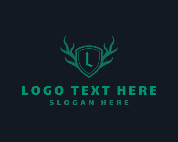 Shield Antlers Stag Crest  logo