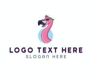 Sunglasses Flamingo Bird logo