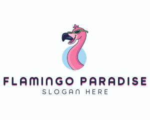 Sunglasses Flamingo Bird logo design