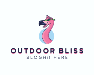 Sunglasses Flamingo Bird logo design