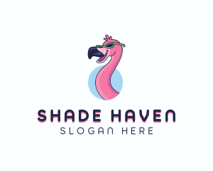 Sunglasses Flamingo Bird logo design