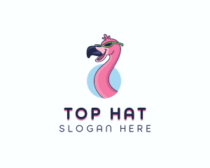 Sunglasses Flamingo Bird logo design