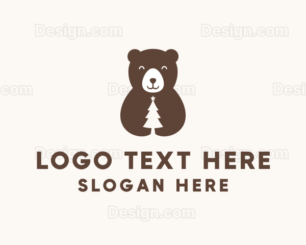 Bear Christmas Tree Logo