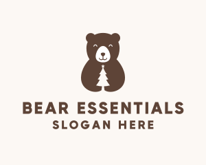  Bear Christmas Tree  logo design