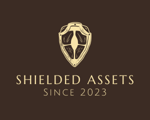 Wooden Medieval Shield logo