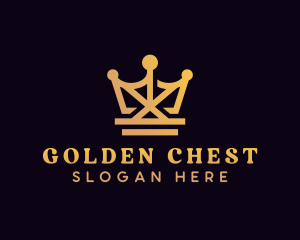 Golden King Crown logo design