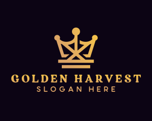 Golden King Crown logo design