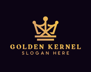 Golden King Crown logo design