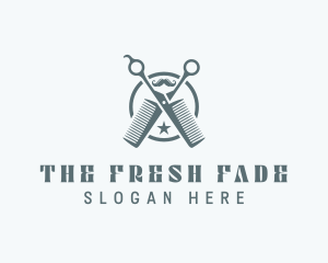 Grooming Barbershop Shears logo design