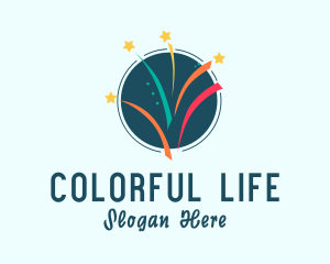 Colorful Confetti Stars logo design